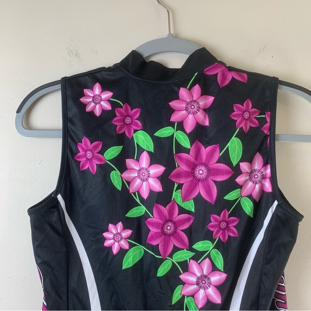 Pearl Izumi Sleeveless Jersey Womens Small Black Floral Select Series Cycling - Picture 3 of 11